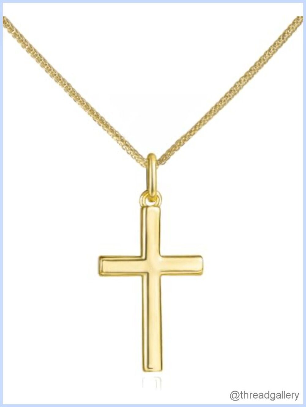14K Gold Plated Cross Necklace Dainty Hypoallergenic Pendant Everyday